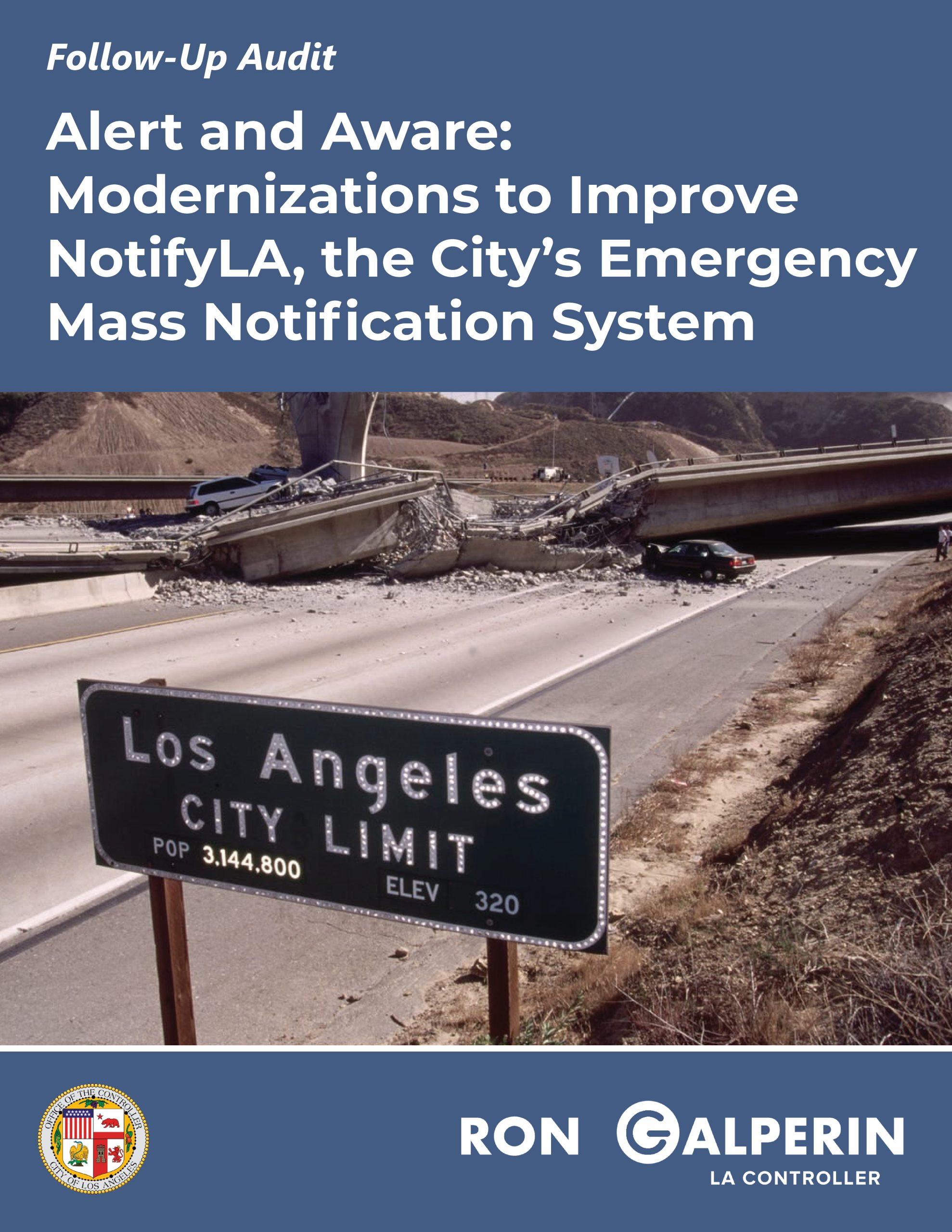 Cover photo of Los Angeles and Broken Earthquake road